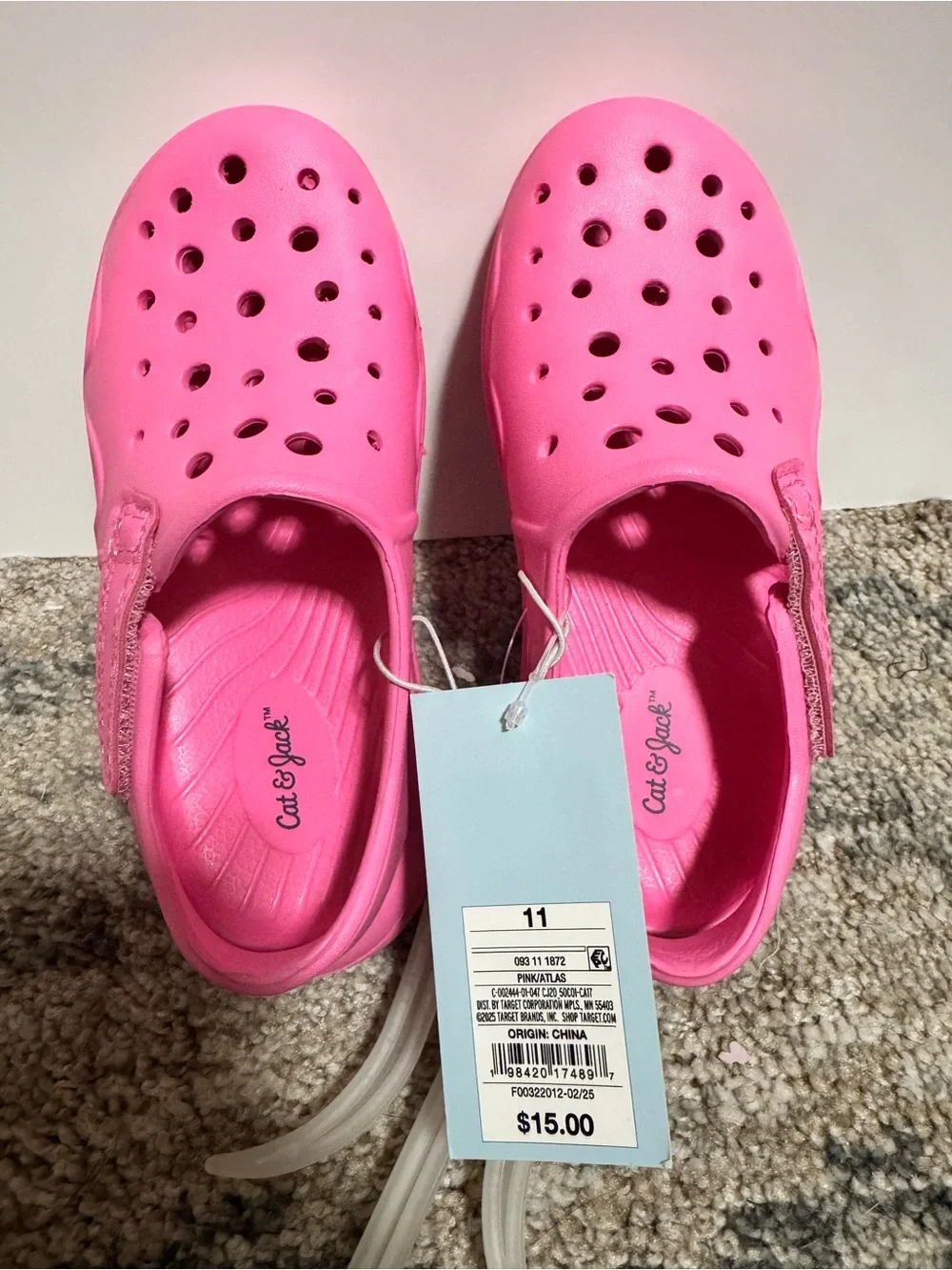 Size 11- Cat & Jack Kids' Pink Slip-On Clog